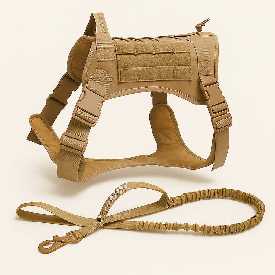 Harnais Tactique Pour Chien | Collier ou Ensemble Avec Laisse