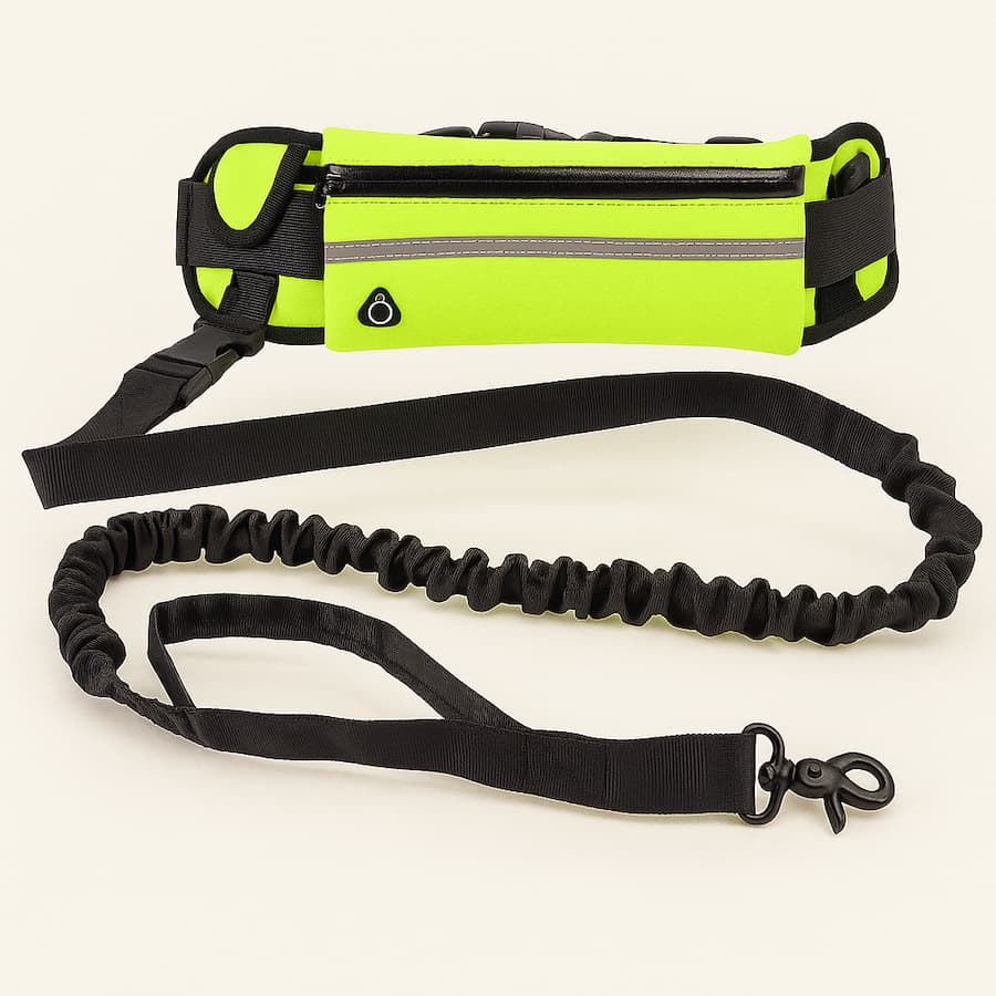 Laisse mains libres pour chien avec poche