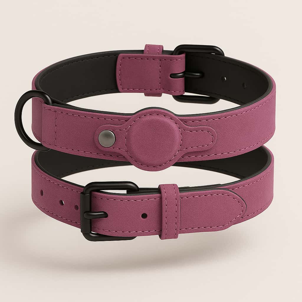 Collier Pour Chien En Cuir Avec Emplacement Airtag