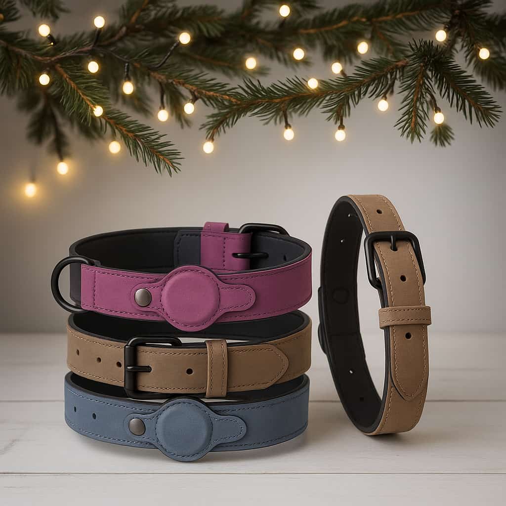 Collier Pour Chien En Cuir Avec Emplacement Airtag