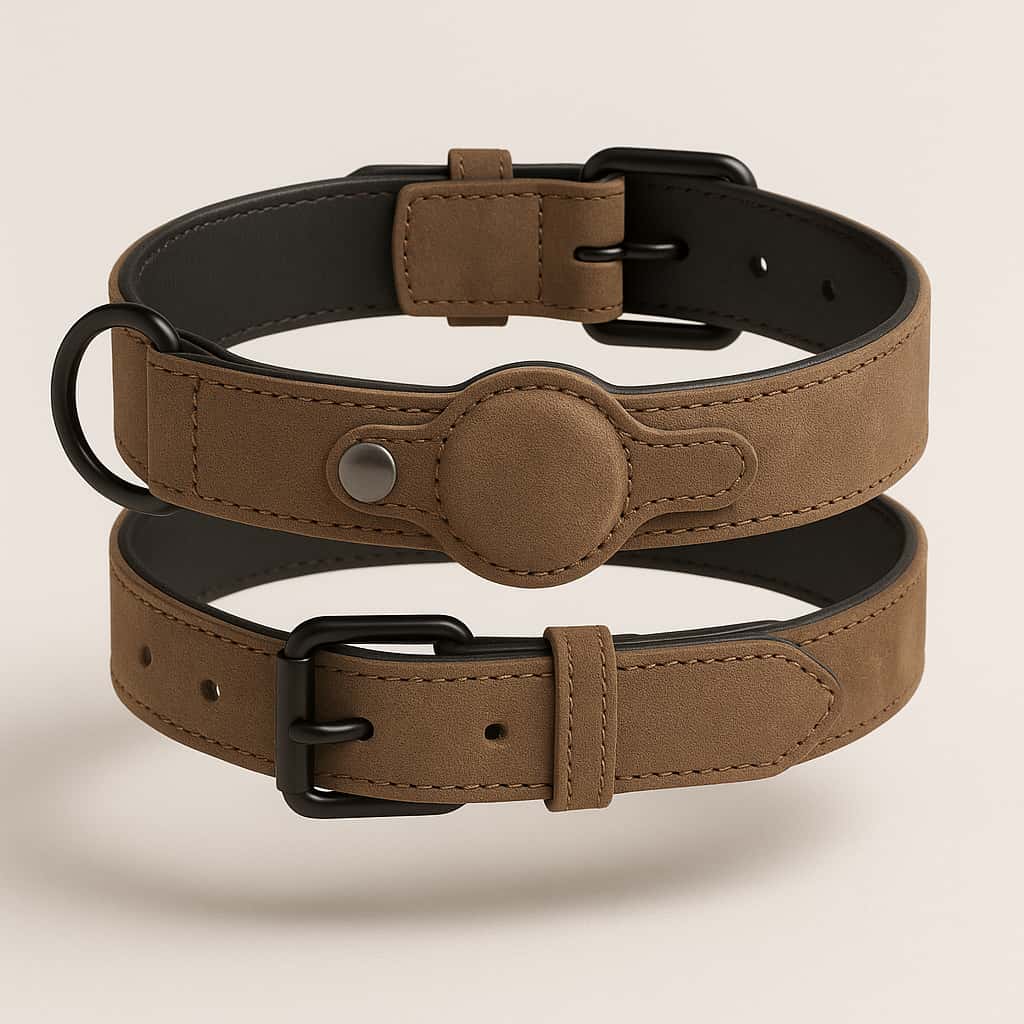 Collier Pour Chien En Cuir Avec Emplacement Airtag