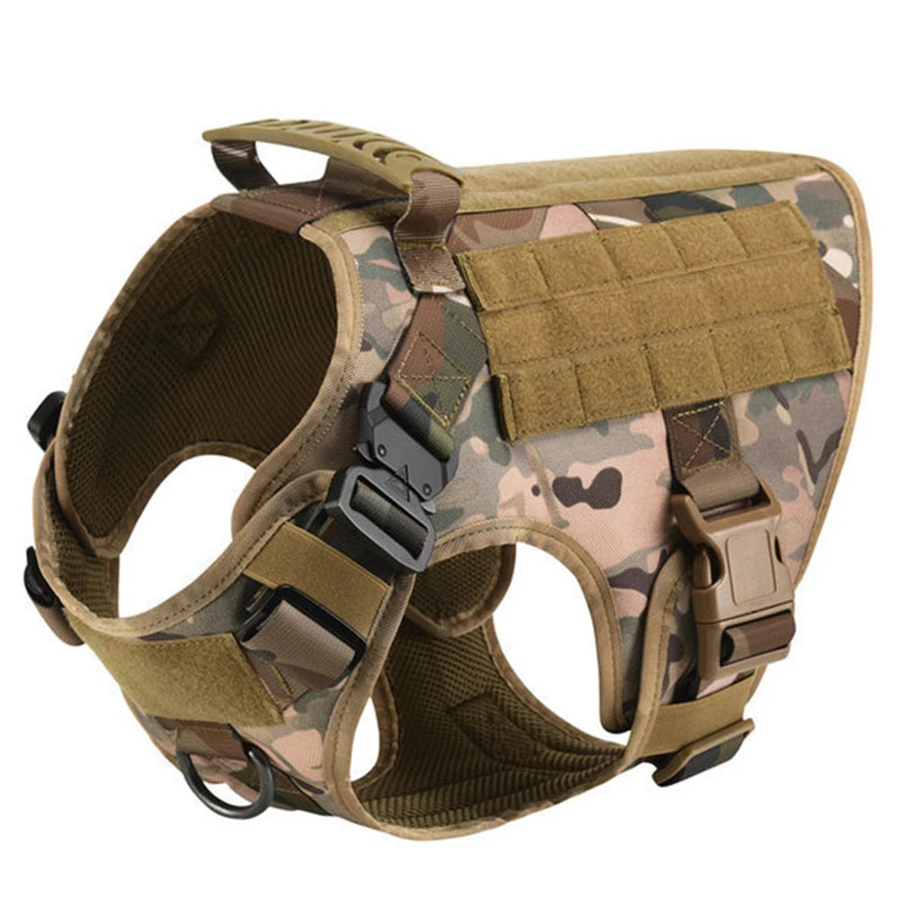Harnais tactique pour chien avec collier, laisse et équipements
