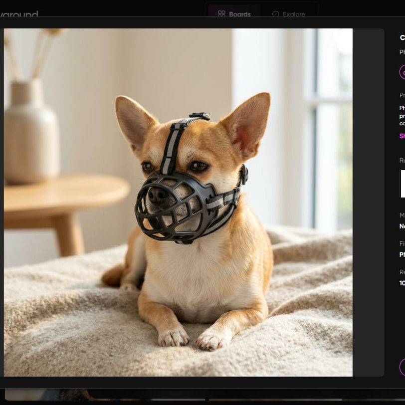 Muselière Plastique Réfléchissante Avec Ouverture Pour Boire Pour Chien