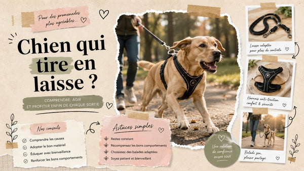 Chien qui tire en laisse en balade