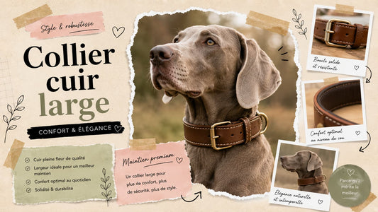 collier chien cuir large élégant