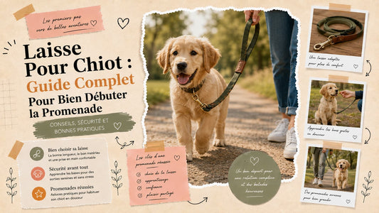 Chiot baladé en laisse