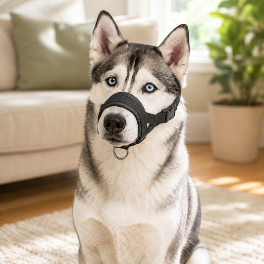 Muselière Anti-Aboiement en Nylon Respirante Pour Chien