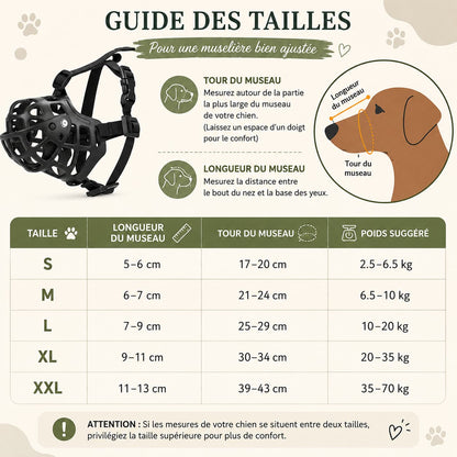 Muselière en Silicone Souple Respirante Pour Chien Moyen et Grand