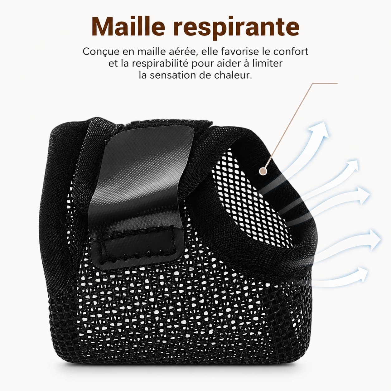 Muselière en Filet Ajustable Anti-Aboiement et Anti-Mordillement Pour Chien