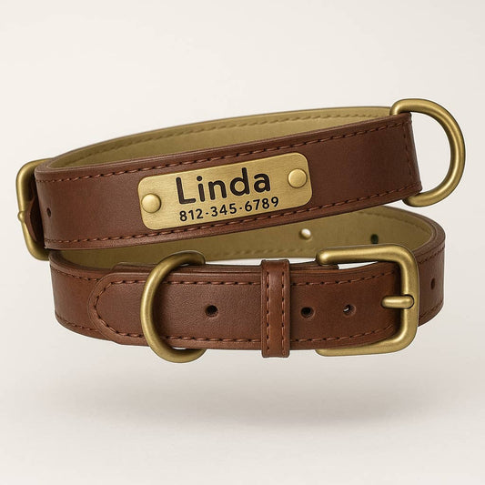 Collier Pour Chien En Cuir Personnalisé