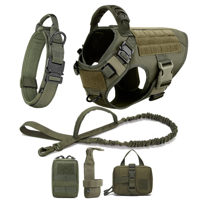 Harnais Tactique Pour Chien Avec Collier Laisse et Équipements - photo 8