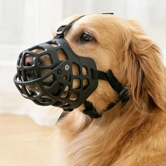 Muselière en silicone souple respirante pour chien moyen et grand