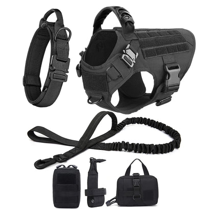 Harnais Tactique Pour Chien Avec Collier Laisse et Équipements - photo 9