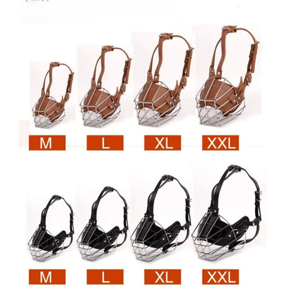 Muselière panier en cuir et métal pour chien de dressage - photo 6