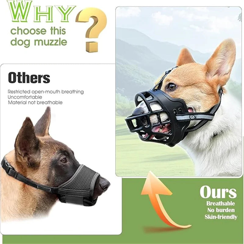 Muselière panier réfléchissante anti-aboiement pour chien - photo 4