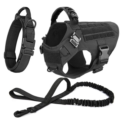 Harnais Tactique Pour Chien Avec Collier Laisse et Équipements - photo 4