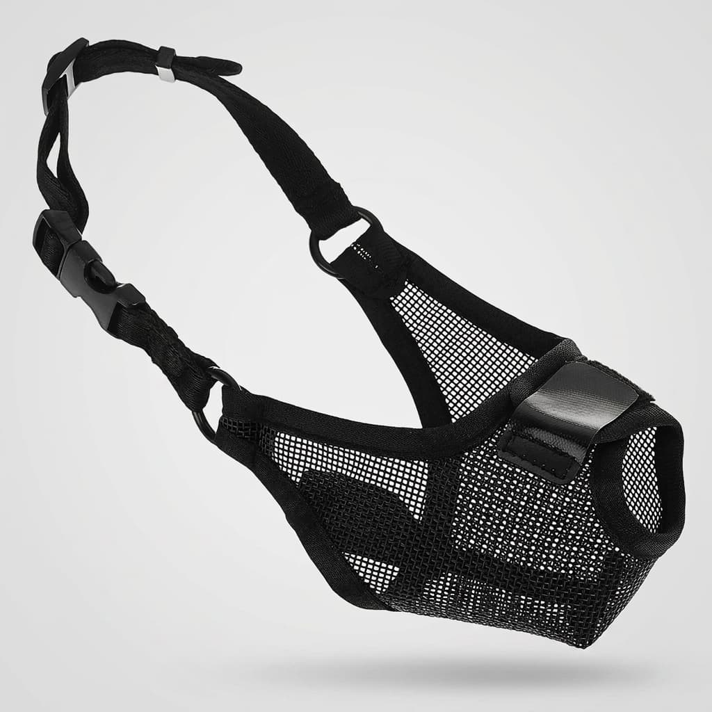 Muselière en Filet Ajustable Anti-Aboiement et Anti-Mordillement Pour Chien