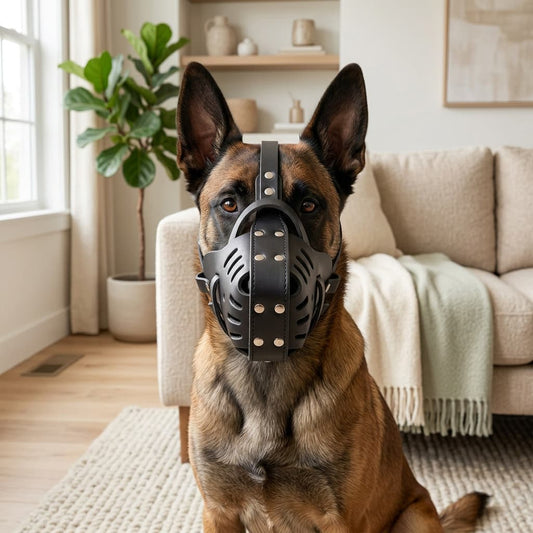 Muselière Panier en Cuir Pour Chien de Défense et Dressage