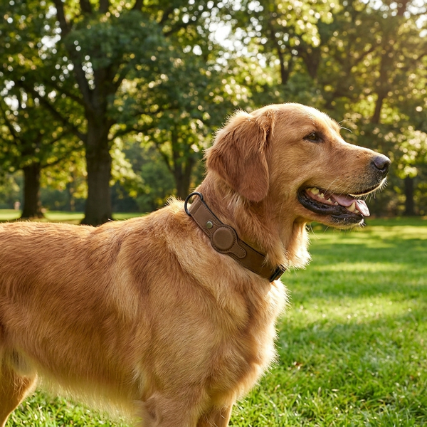 Collier Pour Chien En Cuir Avec Emplacement Airtag