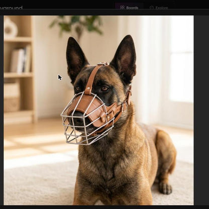 Muselière Panier en Cuir et Métal Pour Chien de Dressage