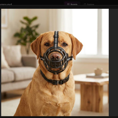 Muselière Plastique Réfléchissante Avec Ouverture Pour Boire Pour Chien