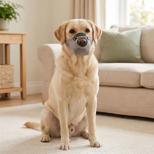 Muselière en Filet Ajustable Anti-Aboiement et Anti-Mordillement Pour Chien